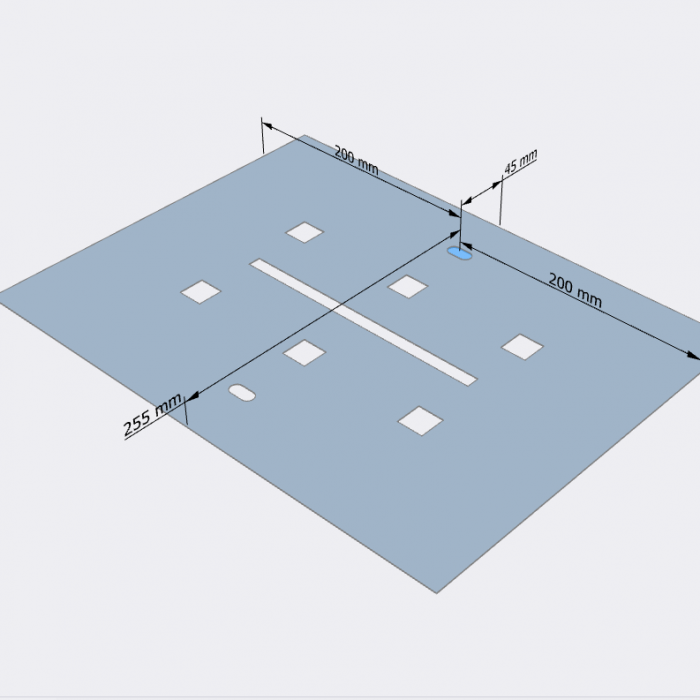 Stanzteil mit Bemaßung